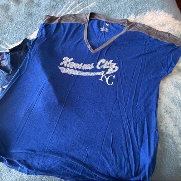 Two Kansas City Royals Women’s Blue Tees Size 1X and XL - Picture 6 of 8